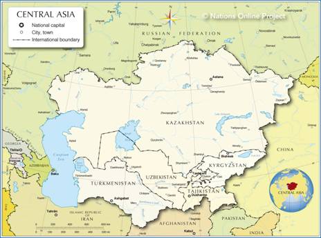 Figure 1: Map of Central Asia